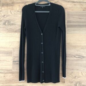 rag & bone Black Cashmere Ribbed Cardigan Size S